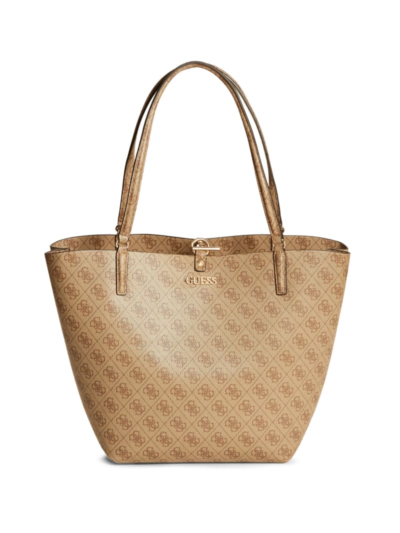 Brown Women's Guess Alby Toggle Tote Bags | 2194063-OL