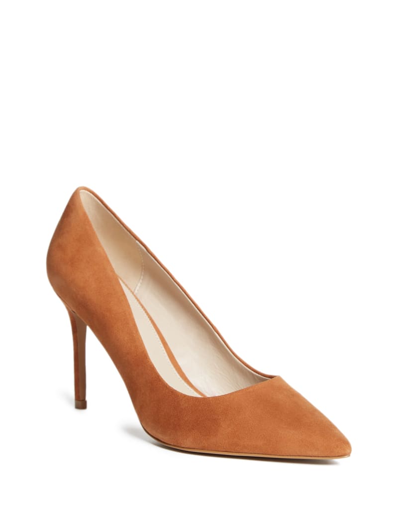 Brown Women\'s Guess Classic Suede Pumps | 4256097-TI