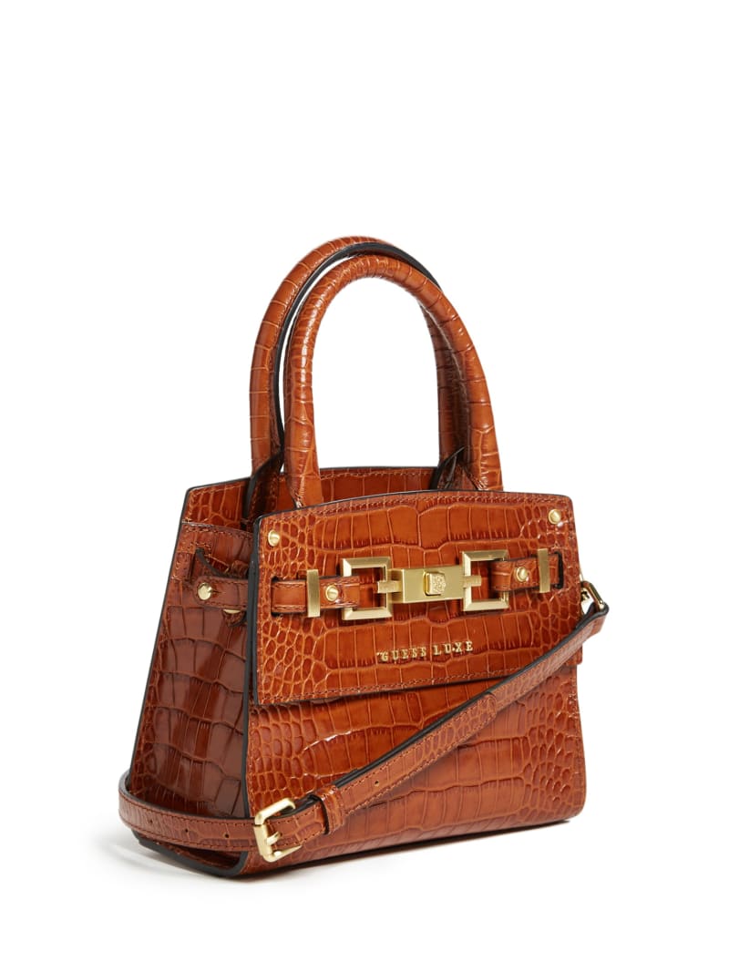 Brown Women's Guess Cristina Leather Satchel Bags | 0961827-ND