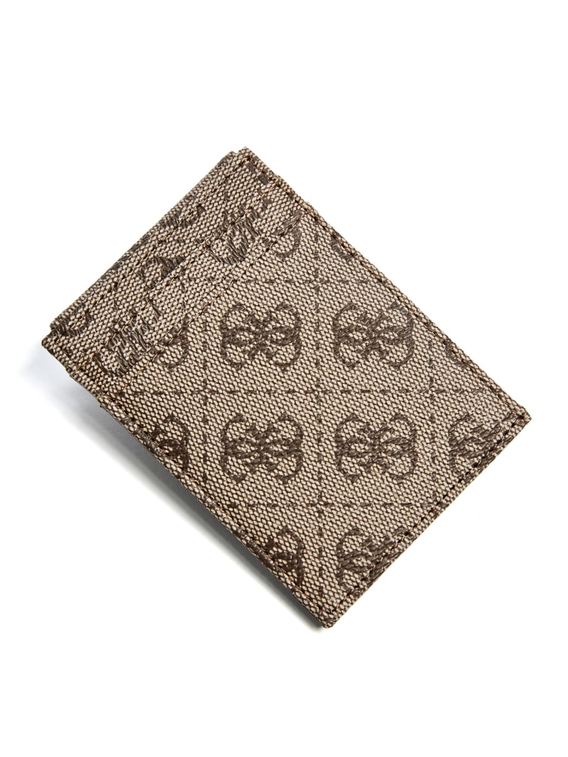 Brown Women's Guess Don Logo-Print Magnetic Card Case Wallets | 3897051-EI