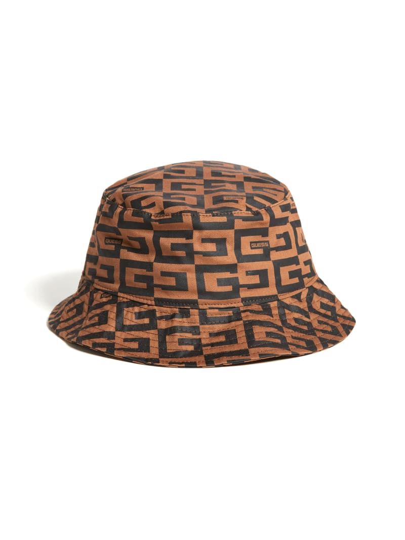 Brown Women\'s Guess G Checker Logo Bucket Hats | 5179430-HY