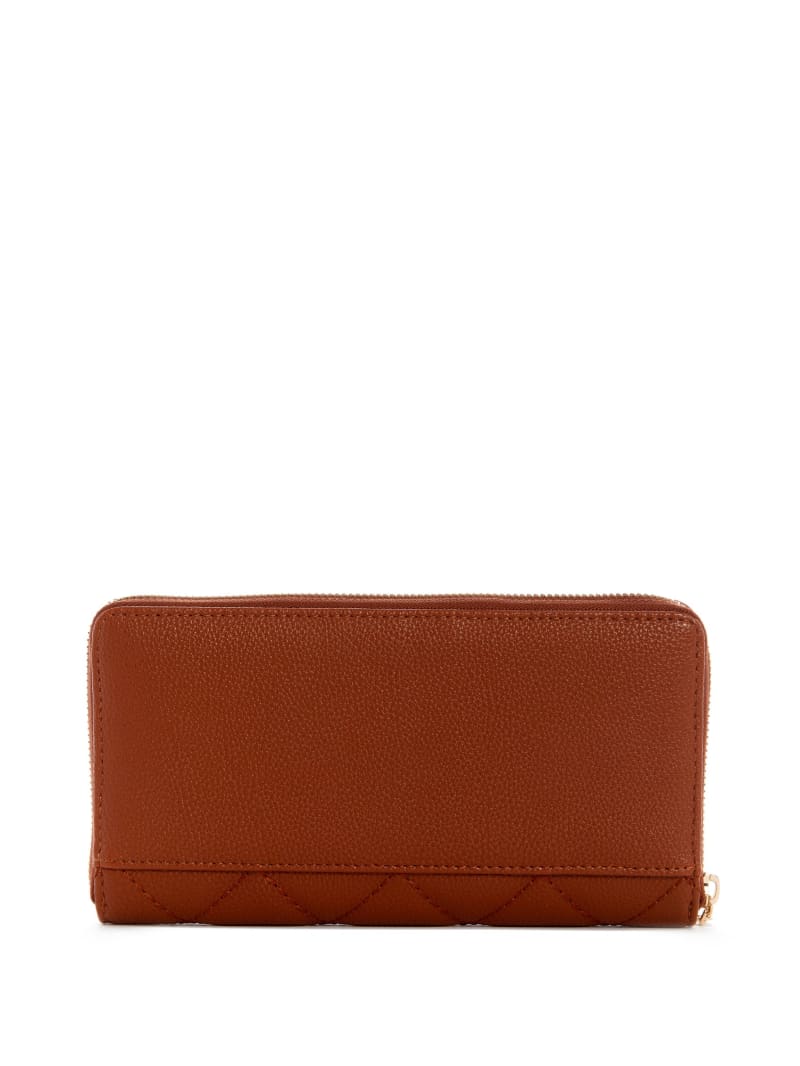 Brown Women's Guess Gillian Check Organizer Wallets | 8754931-DU