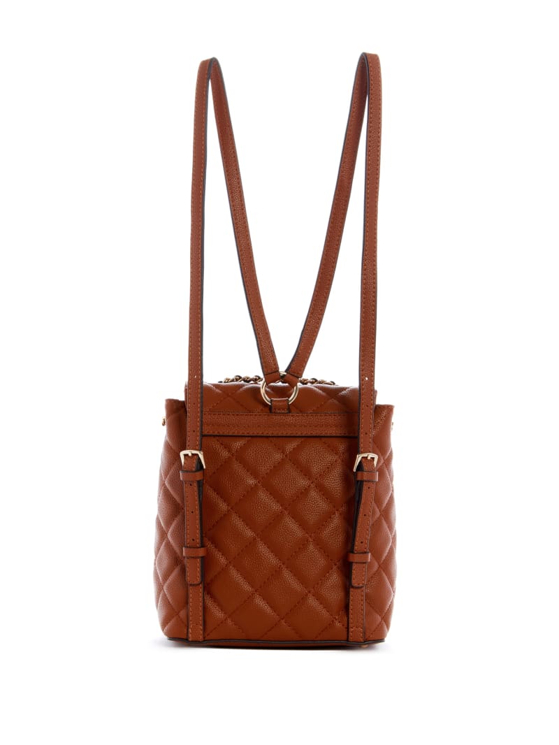 Brown Women's Guess Gillian Quilted Backpacks | 5264137-FR