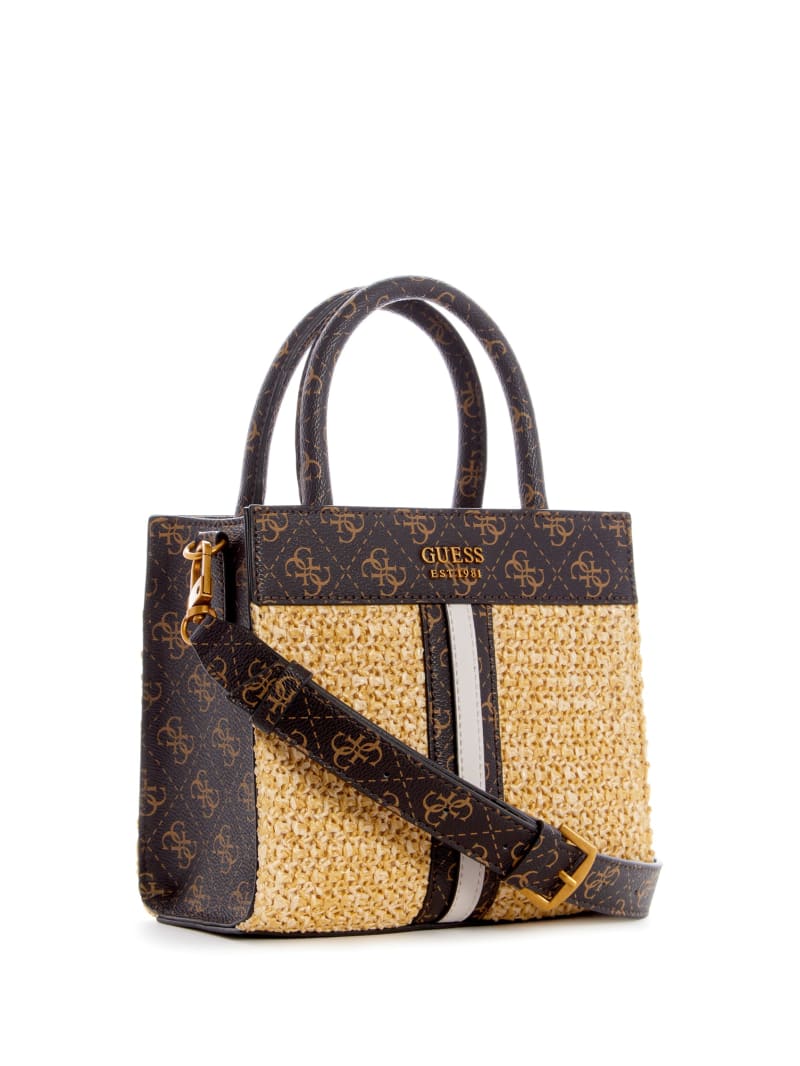 Brown Women's Guess Kasinta Raffia Mini Bag | 9835472-HR