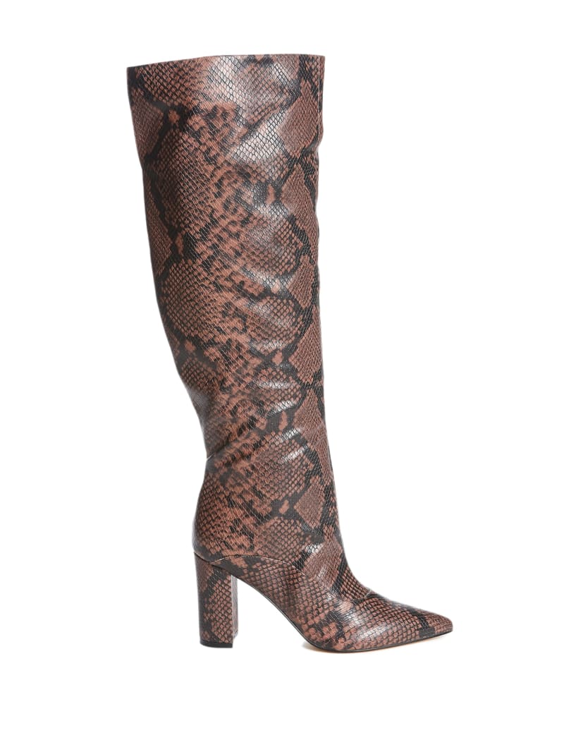 Brown Women's Guess Ladie Snake Boots | 9720185-QY