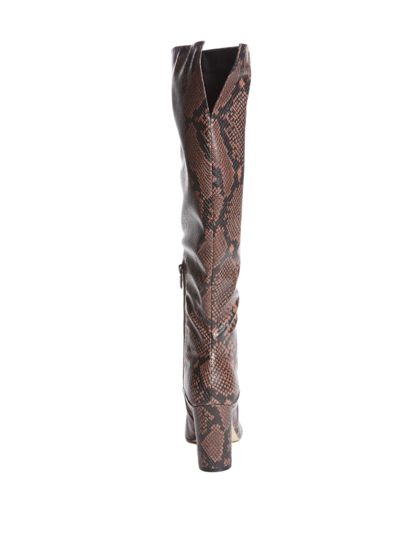 Brown Women's Guess Ladie Snake Boots | 9720185-QY