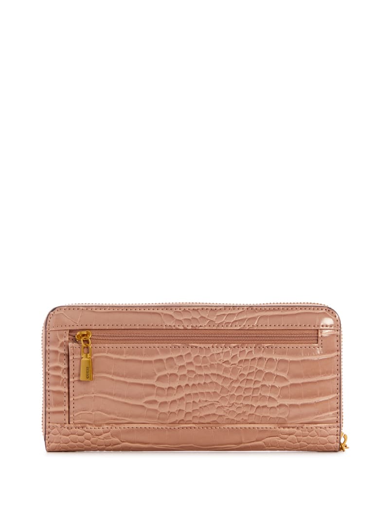 Brown Women's Guess Laurel Large Zip-Around Wallets | 6047128-AR