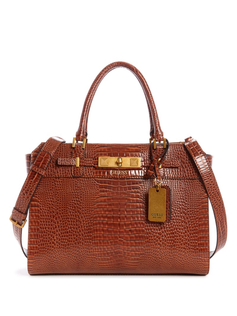 Brown Women\'s Guess Raffie Carryall Tote Bags | 4320695-HY