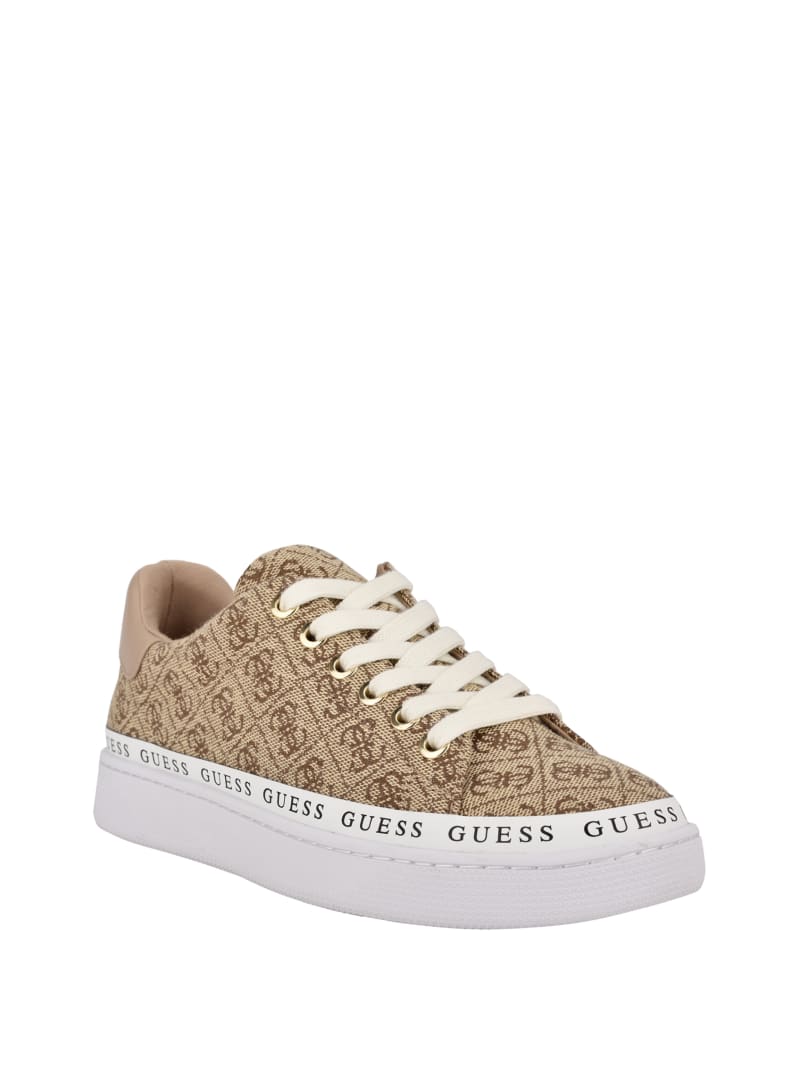 Brown Women\'s Guess Rinzed Quattro G Low-Top Sneakers | 7053984-AV