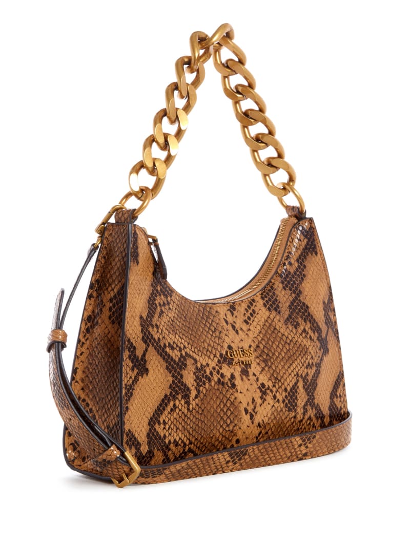 Brown Women's Guess Tullia Python Shoulder Bags | 6701932-UG