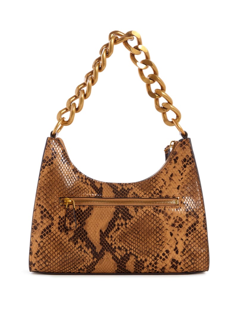 Brown Women's Guess Tullia Python Shoulder Bags | 6701932-UG