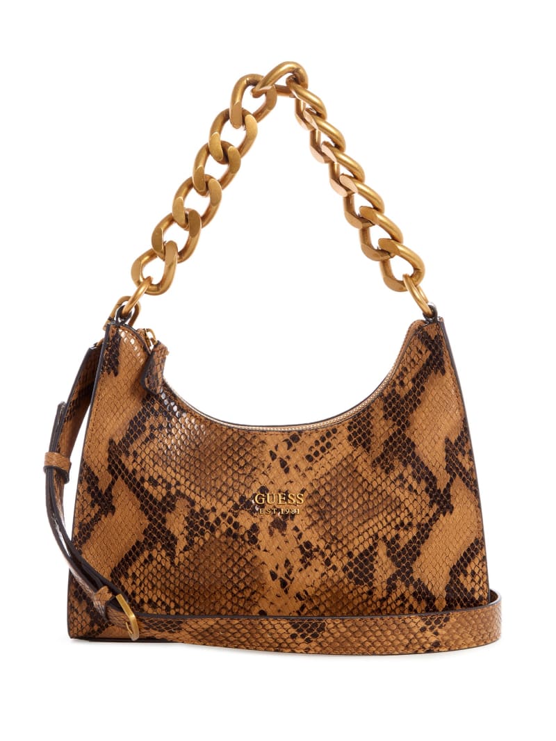 Brown Women\'s Guess Tullia Python Shoulder Bags | 6701932-UG