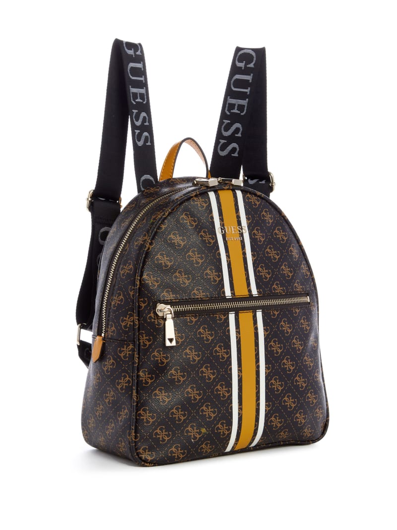 Brown Women's Guess Vikky Logo Printed Backpacks | 4105679-LR