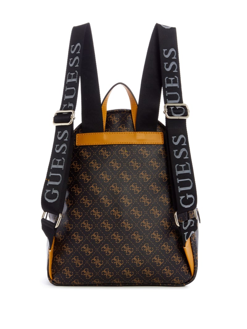 Brown Women's Guess Vikky Logo Printed Backpacks | 4105679-LR