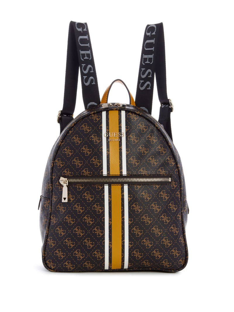 Brown Women\'s Guess Vikky Logo Printed Backpacks | 4105679-LR