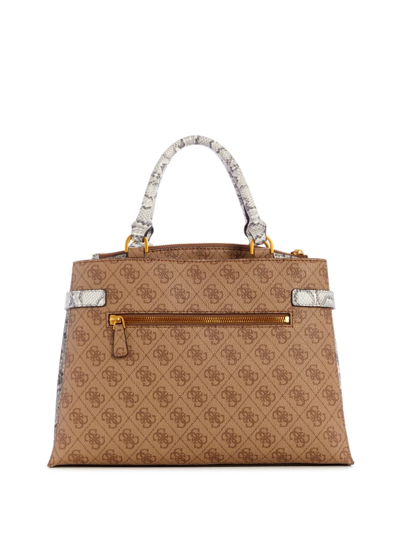 Brown Women's Guess Zadie Logo Girlfriend Satchel Bags | 8795214-UP