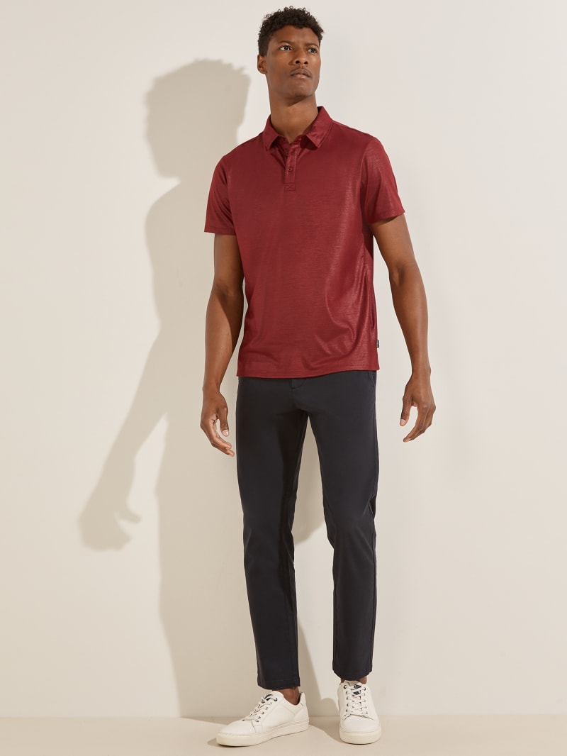 Burgundy Men's Guess Mason Shine Shirts | 9456271-XK