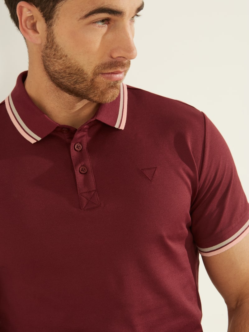 Burgundy Men's Guess Sports Pique Shirts | 6170284-EV