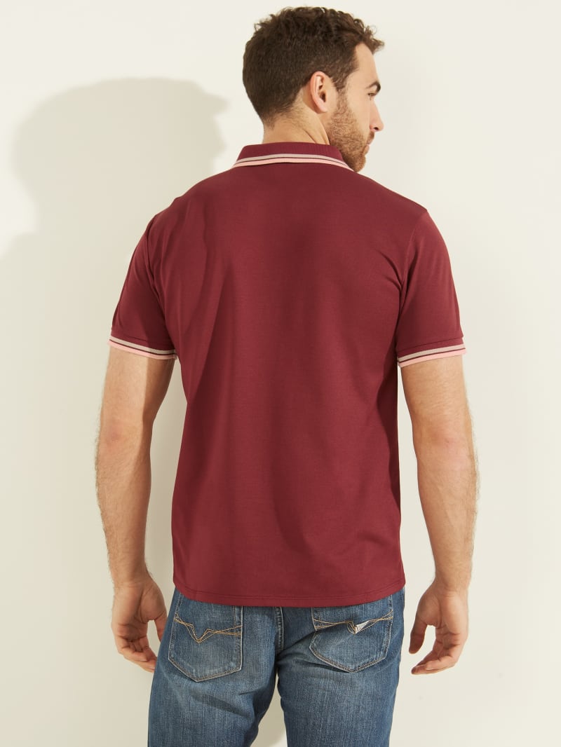 Burgundy Men's Guess Sports Pique Shirts | 6170284-EV