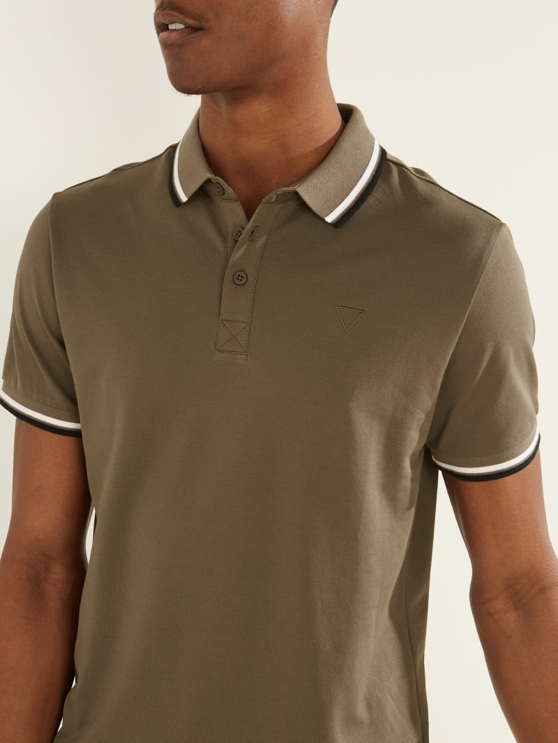 Chocolate Men's Guess Sports Pique Shirts | 0987635-FU