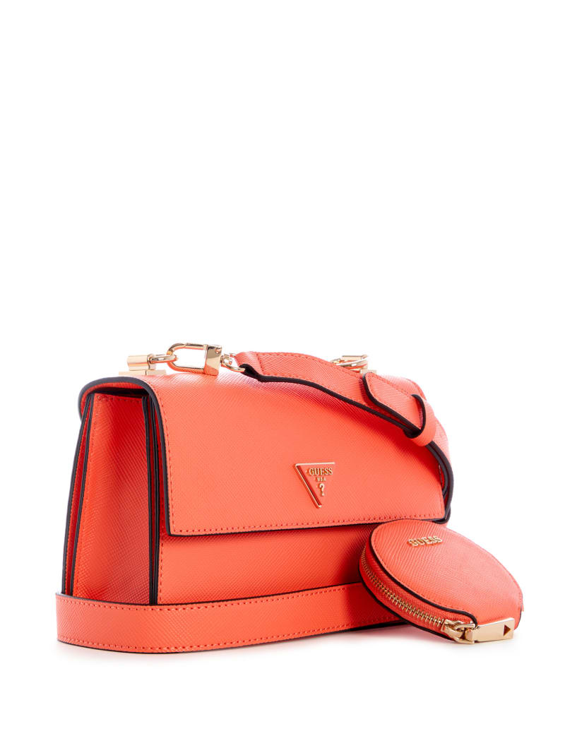 Coral Women's Guess Alexie Flap Crossbody Bags | 7601359-ZW