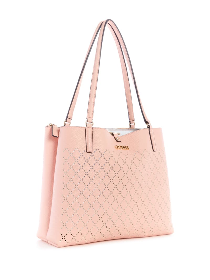 Coral Women's Guess Amara Society Tote Bags | 3950276-ZB