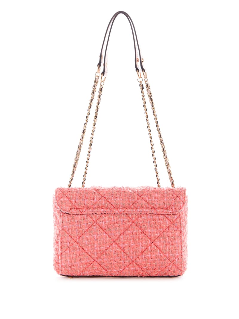 Coral Women's Guess Cessily Tweed Convertible Crossbody Bags | 7862035-GE