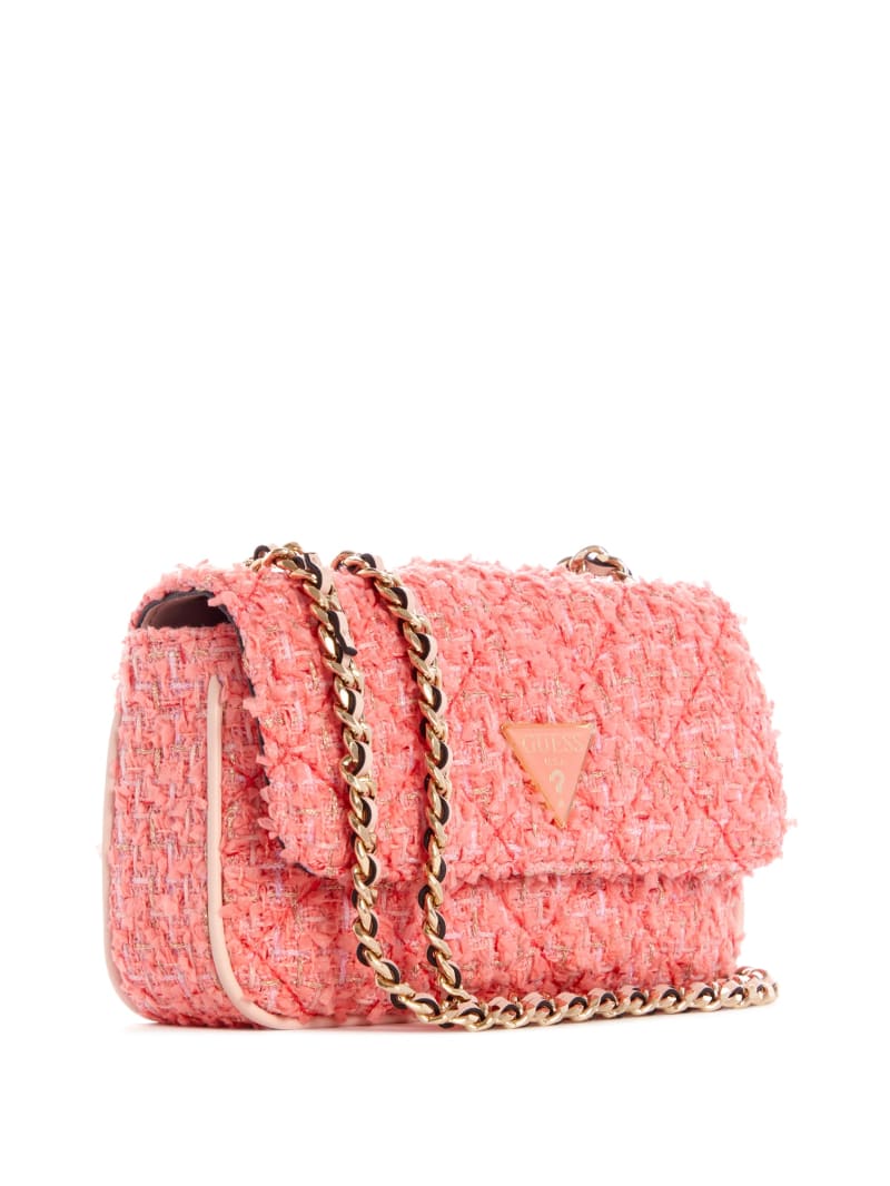 Coral Women's Guess Cessily Tweed Micro Mini Bag | 4523910-JX