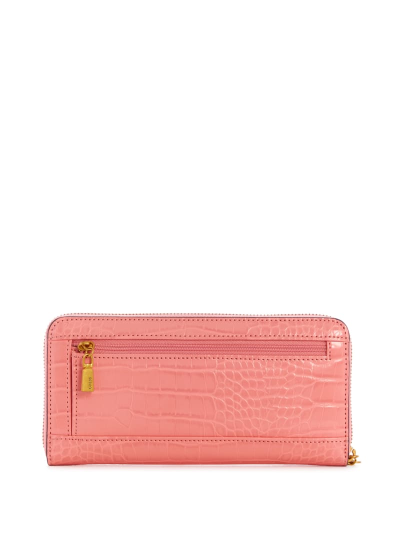 Coral Women's Guess Laurel Large Zip-Around Wallets | 8637025-BE