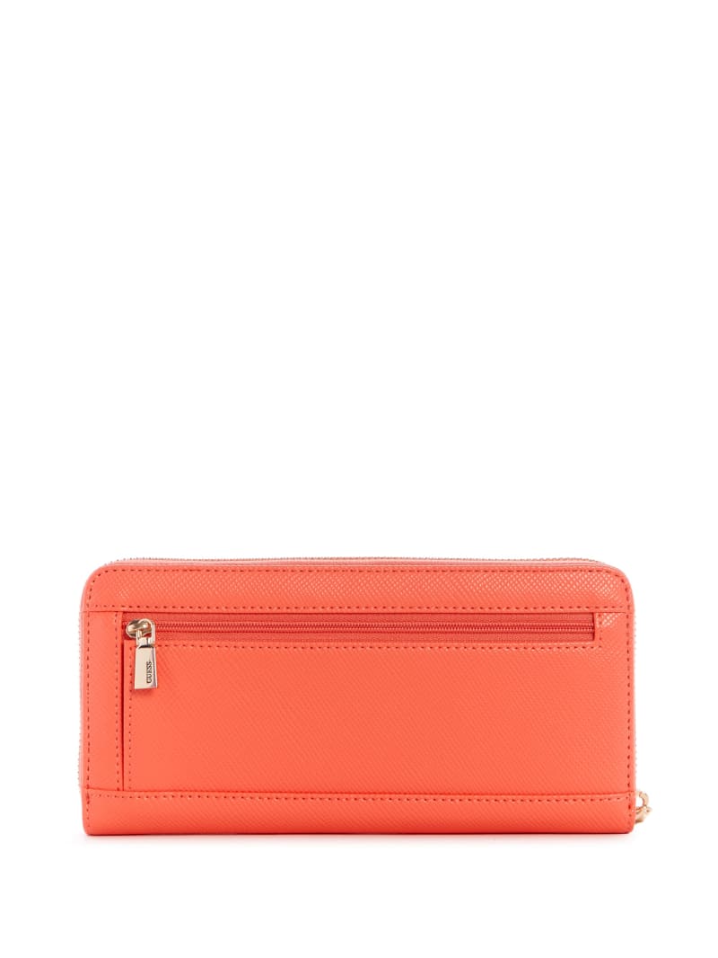 Coral Women's Guess Laurel Large Zip-Around Wallets | 9024718-UB