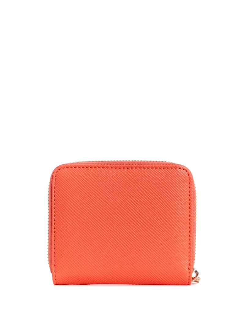 Coral Women's Guess Laurel Small Zip-Around Wallets | 3542789-RT