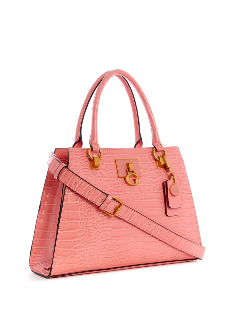 Coral Women's Guess Stephi Girlfriend Satchel Bags | 6082315-JV