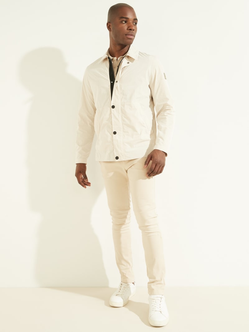 Cream White Men's Guess Tech Jackets | 0862597-EL