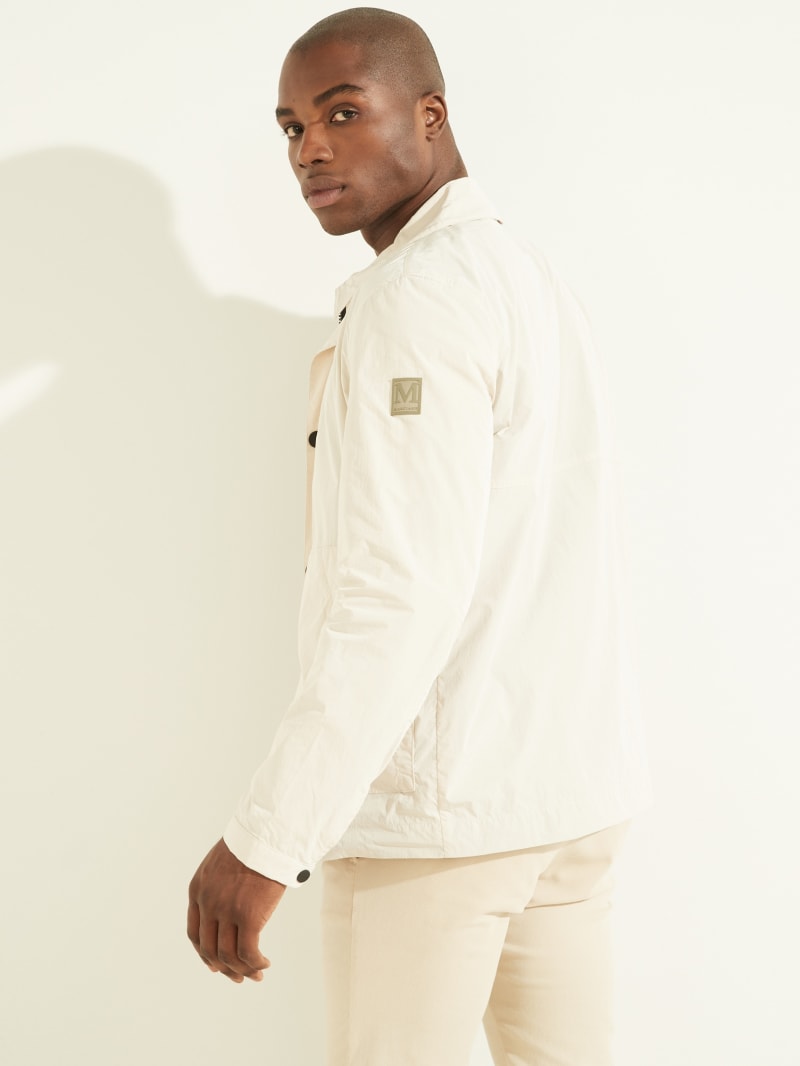 Cream White Men's Guess Tech Jackets | 0862597-EL