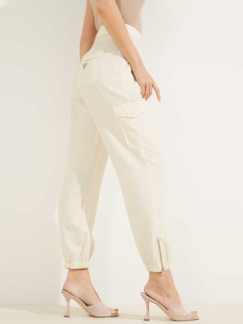 Cream White Women's Guess Eco Bowie Cargo Chino Pants | 7534689-VT