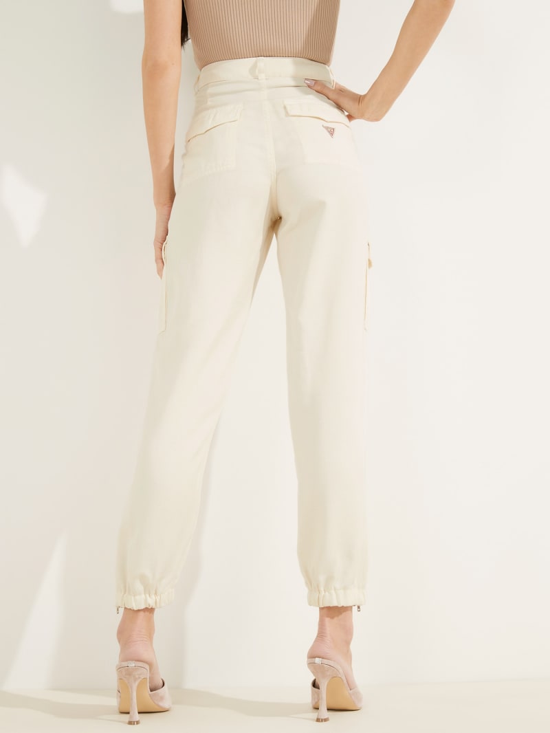 Cream White Women's Guess Eco Bowie Cargo Chino Pants | 7534689-VT