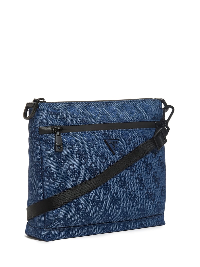 Dark Blue Men's Guess Vezzola Nylon Bags | 1098436-TV