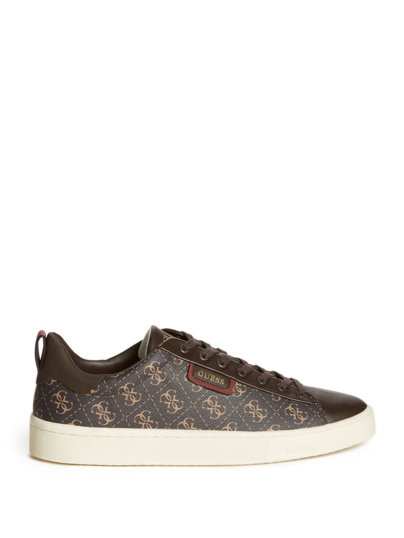 Dark Brown Men's Guess Vice Logo Low-Top Sneakers | 1235746-UZ