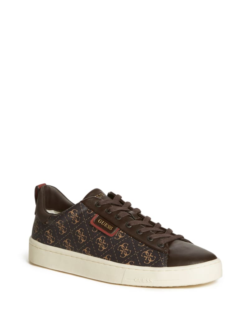 Dark Brown Men\'s Guess Vice Logo Low-Top Sneakers | 1235746-UZ