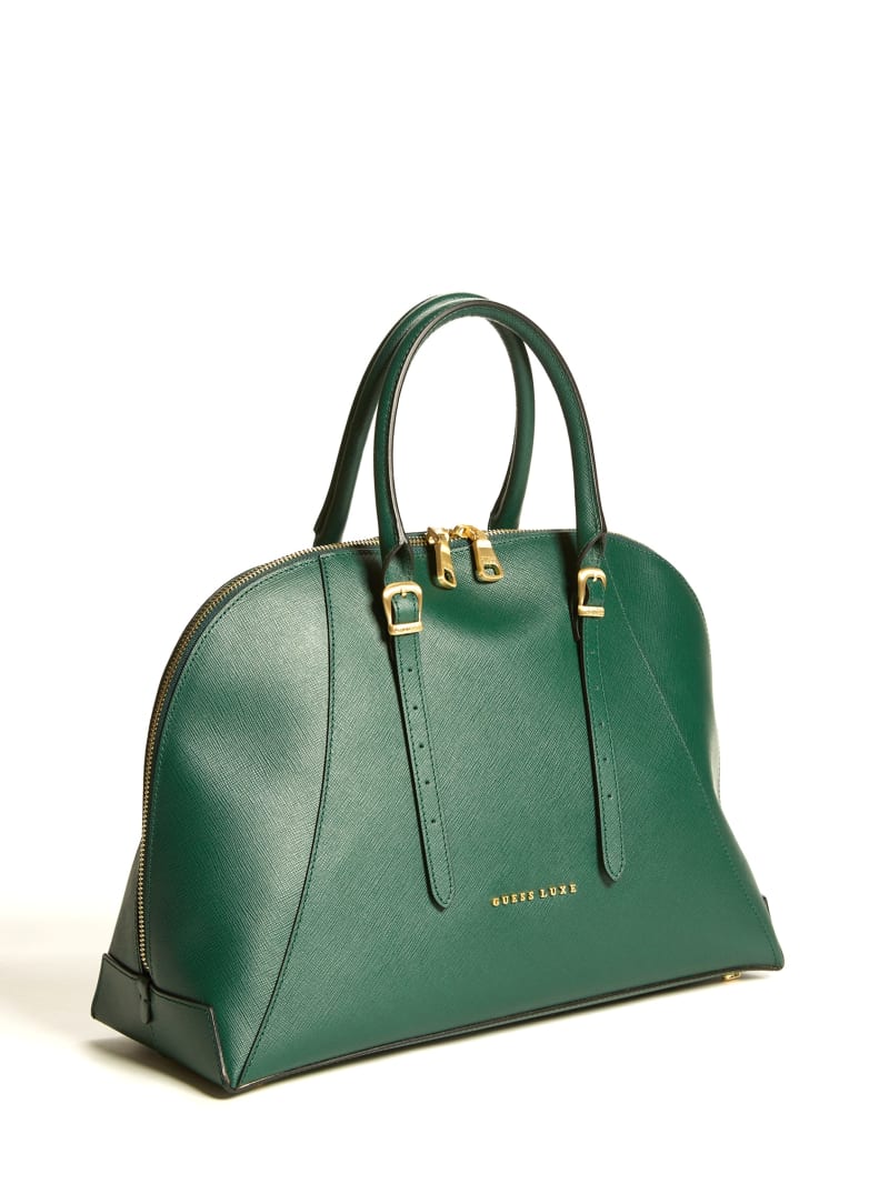 Dark Green Women's Guess Lady Luxe Dome Satchel Bags | 5164928-ZS