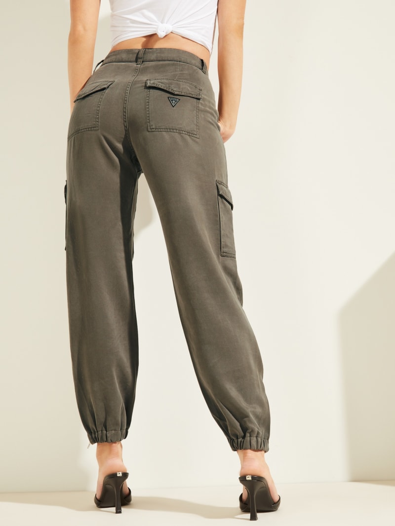 Dark Grey Women's Guess Eco Bowie Cargo Chino Pants | 7596430-IU