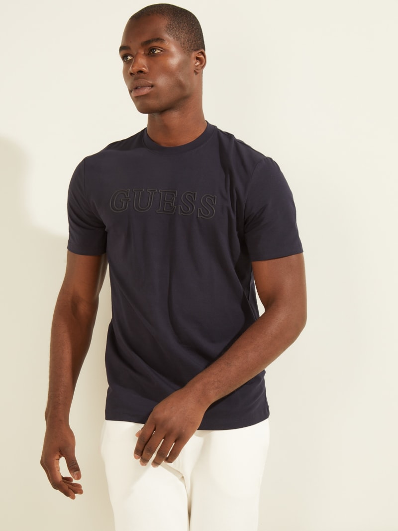 Deep Blue Men's Guess Eco Alphy Active Tee T Shirts | 1428397-HG