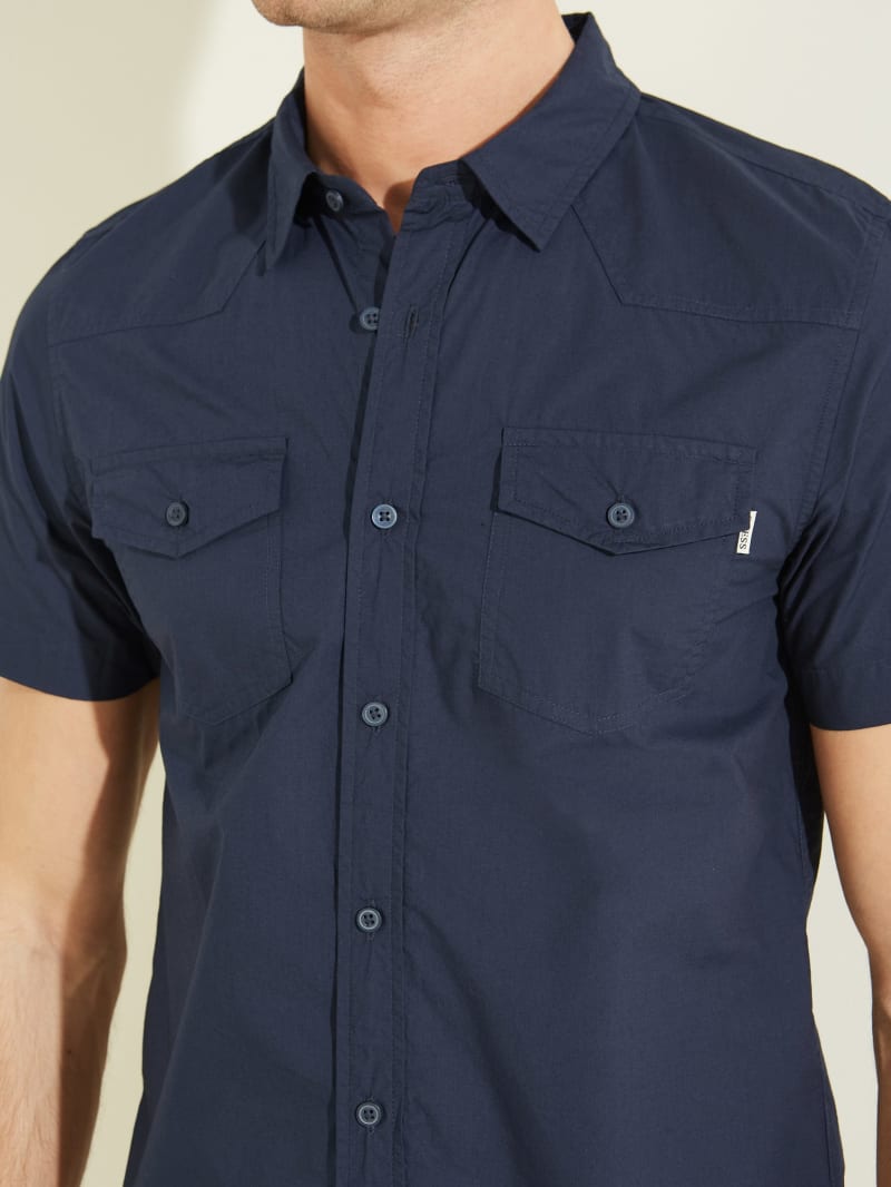 Deep Blue Men's Guess Nottingham Western Shirts | 8794532-WX