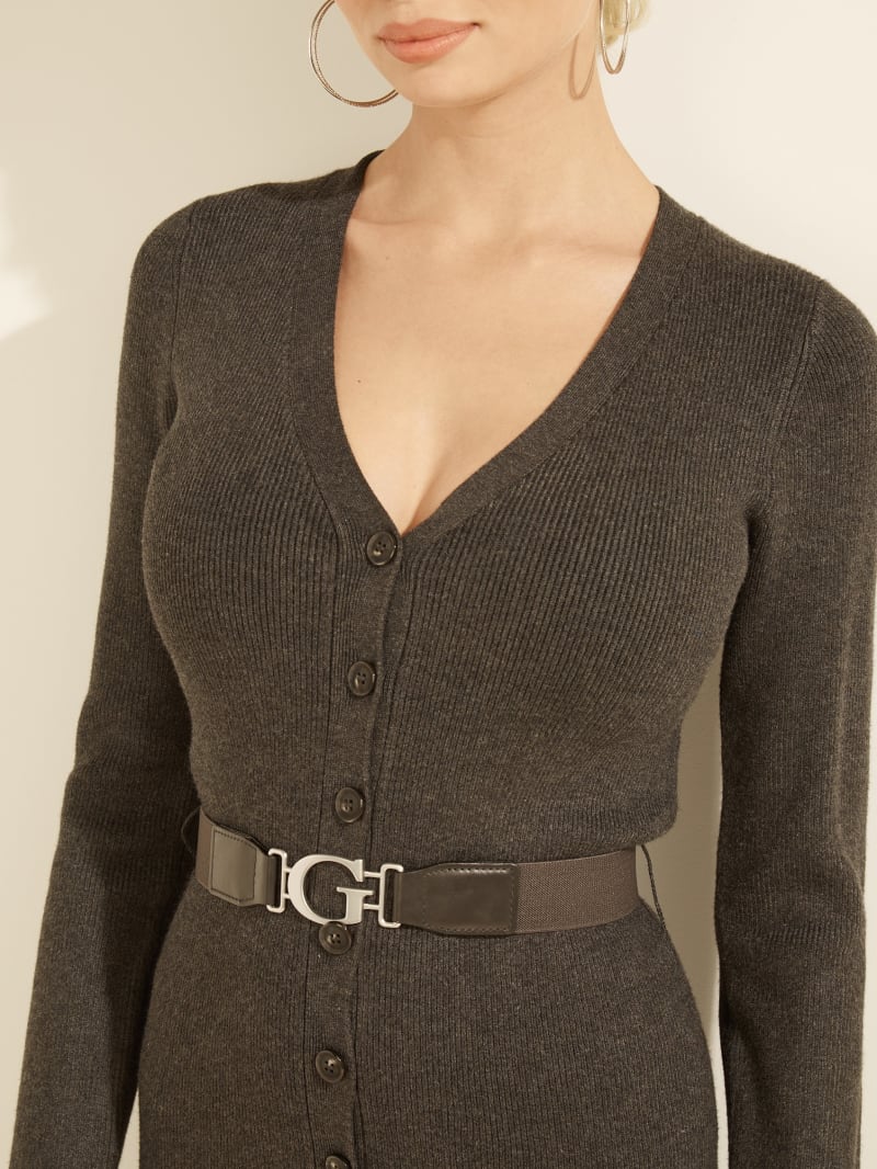 Deep Grey Women's Guess Luis Belted Cardigan Dress | 5130674-WM