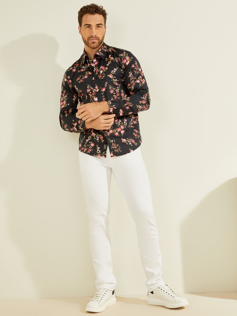 Flower Men's Guess Luxe Bouquet Shirts | 4689103-EJ