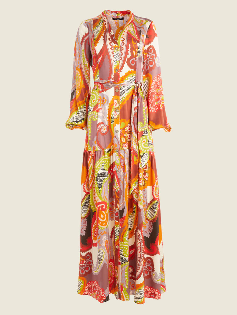 Flower Women's Guess Nomad Silk Maxi Dress | 4219780-MZ