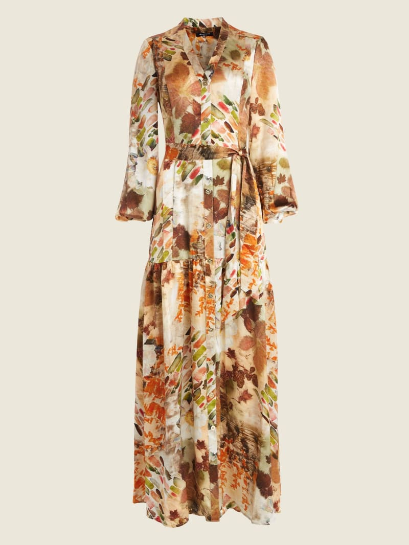 Flower Women's Guess Nomad Silk Maxi Dress | 6301298-AK