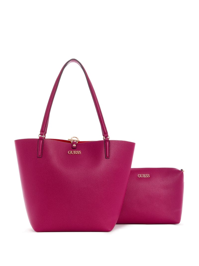 Fuchsia Women's Guess Alby Toggle Tote Bags | 1859204-VN