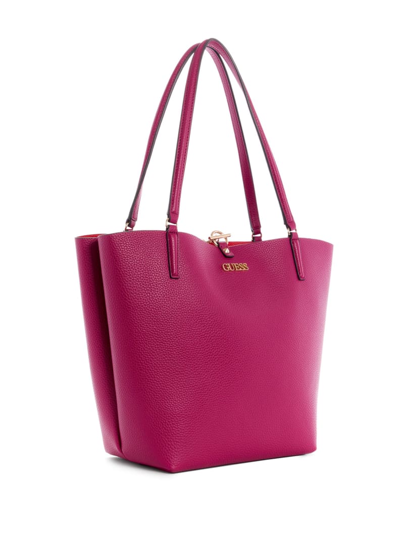 Fuchsia Women's Guess Alby Toggle Tote Bags | 1859204-VN