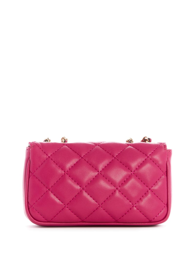 Fuchsia Women's Guess Cessily Quilted Convertible Mini Bag | 4380916-JG